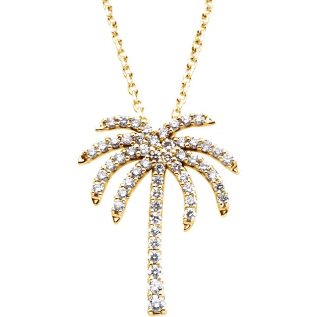 Diamond Palm Tree Necklace