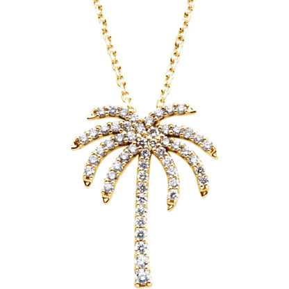 Diamond Palm Tree Necklace