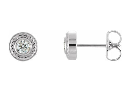 Mini Diamond Rope Stud Earrings