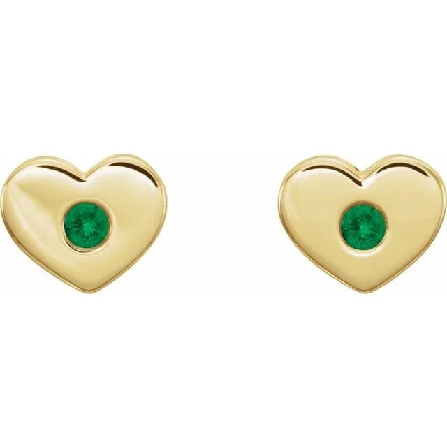 Birthstone Heart Studs