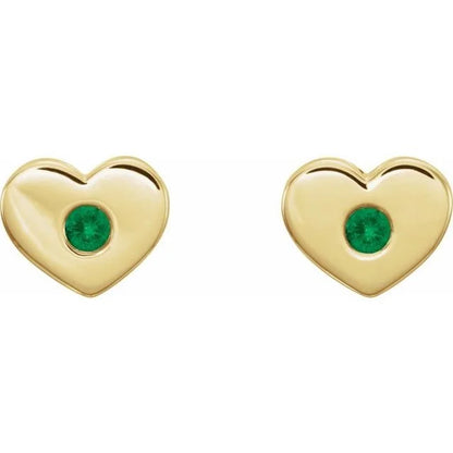 Birthstone Heart Studs
