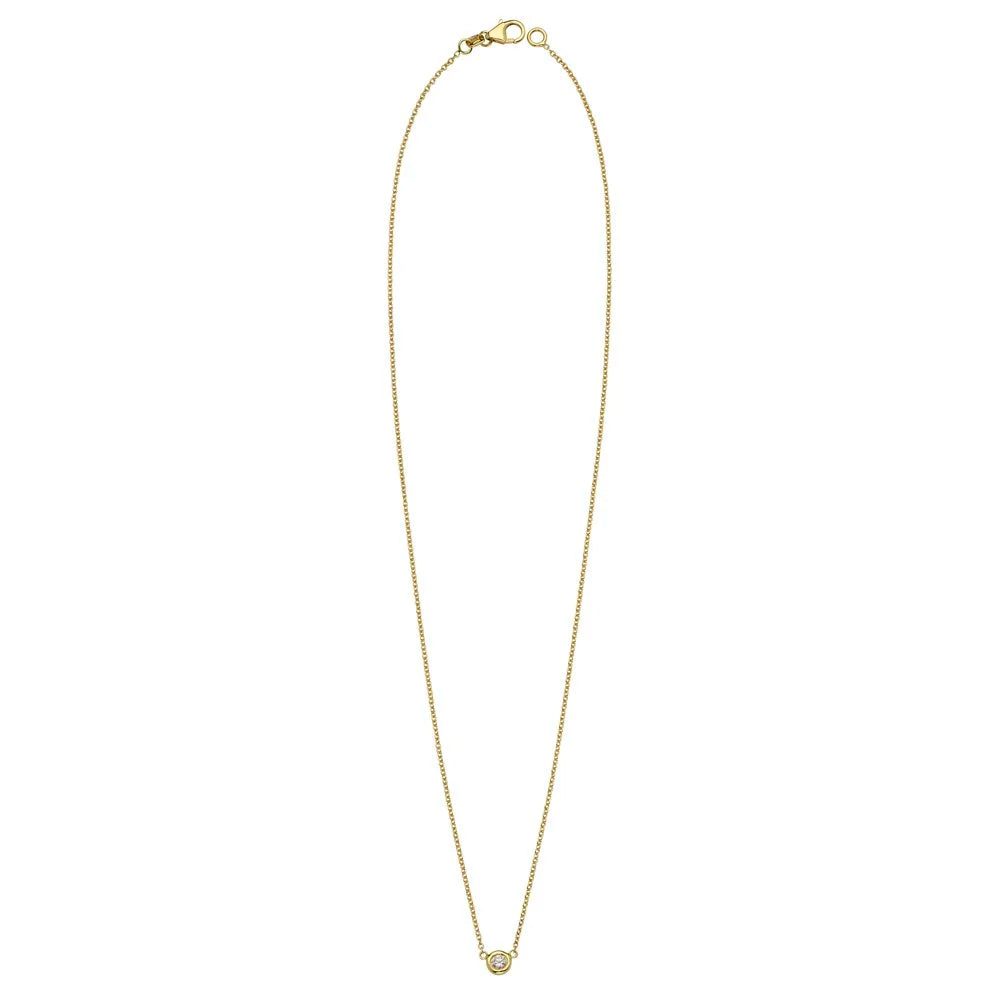 Classic Bezel-set Diamond Solitaire Necklace