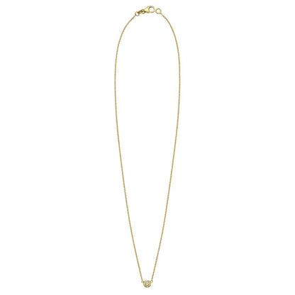 Classic Bezel-set Diamond Solitaire Necklace