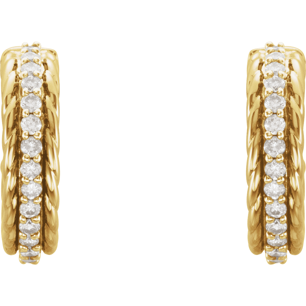 Diamond Rope Hoop Earrings