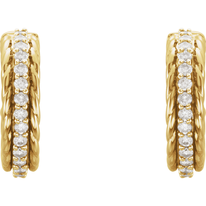 Diamond Rope Hoop Earrings