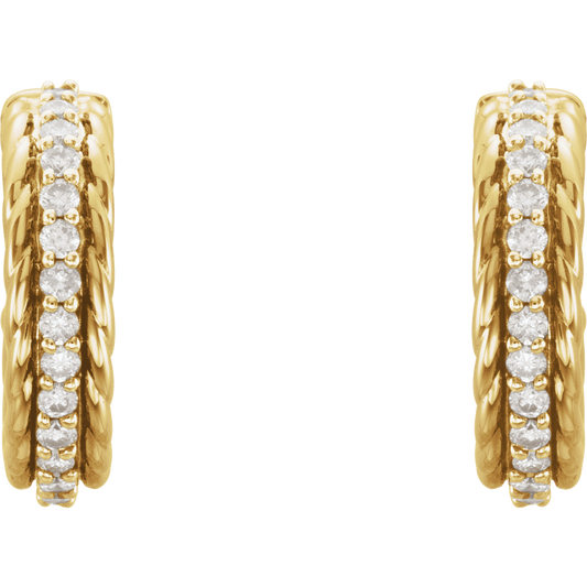 Diamond Rope Hoop Earrings