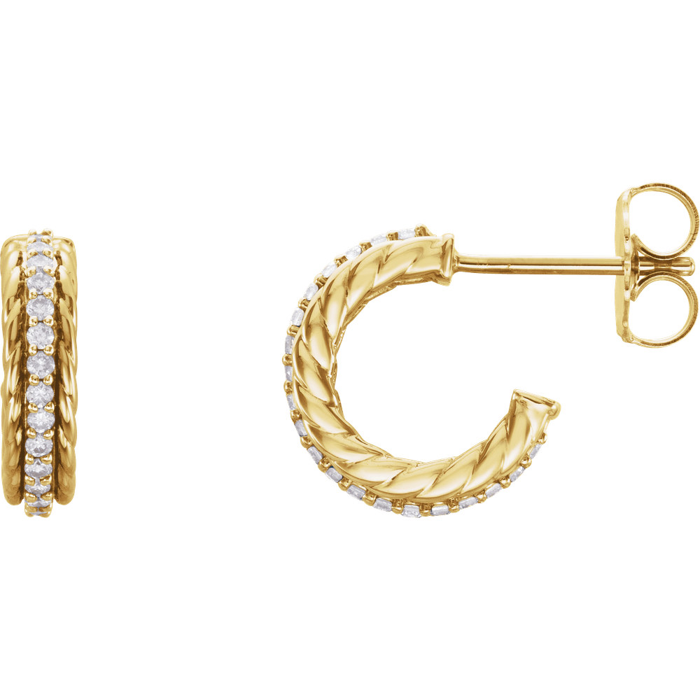 Diamond Rope Hoop Earrings