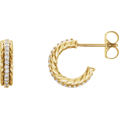 Diamond Rope Hoop Earrings