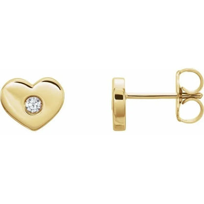 Birthstone Heart Studs