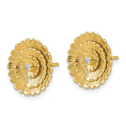 Lane Floral Earrings with Diamond Centers