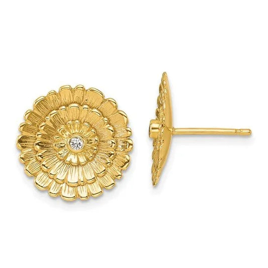 Lane Floral Earrings with Diamond Centers