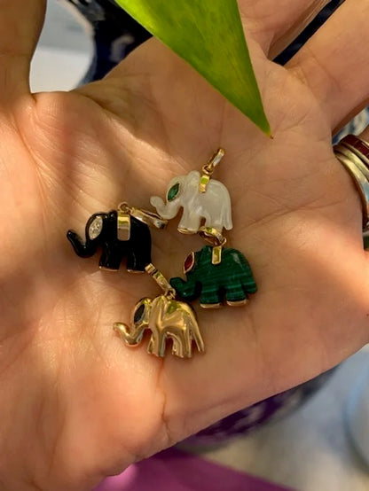 Carved Parisian Good Luck Elephants