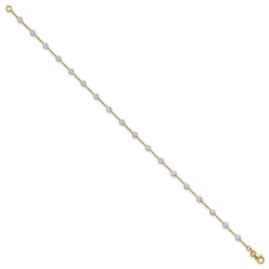 Bezel-set Diamond  Chain Bracelet