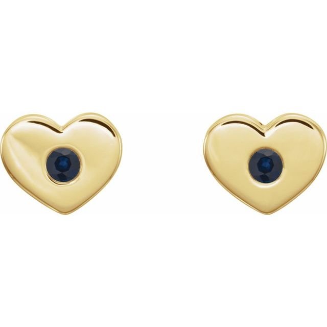 Birthstone Heart Studs