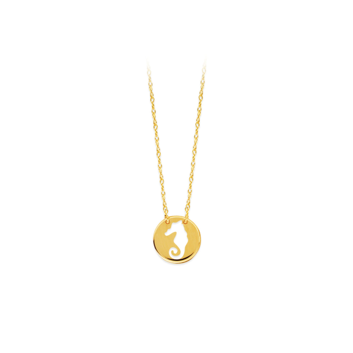 Mini Seahorse Disc Necklace