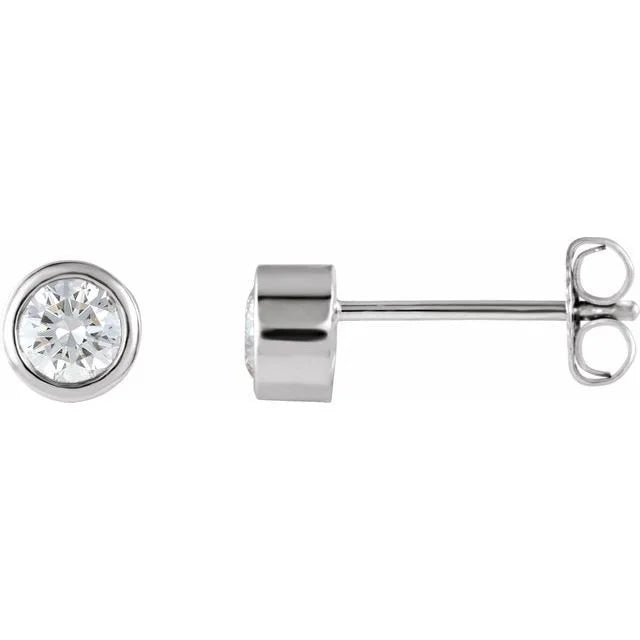 Bezel-set Diamond Stud Earrings