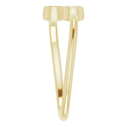 Two Stone Crossover Ring