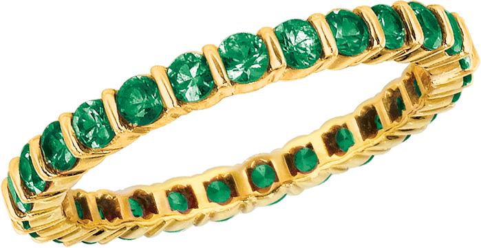 Tsavorite Mini Gemlock Eternity Band