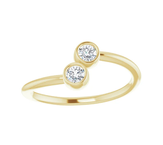 Two Stone Crossover Ring