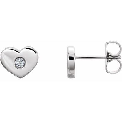 Birthstone Heart Studs